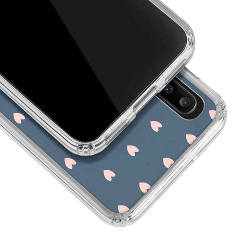 Blue and Pink Hearts Galaxy A30 Clear Case