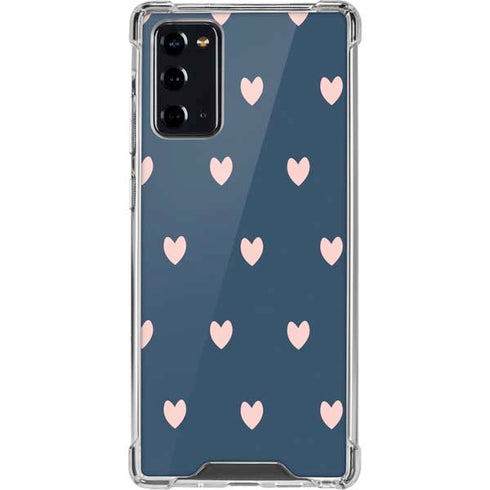 Blue and Pink Hearts Galaxy Note20 5G Clear Case