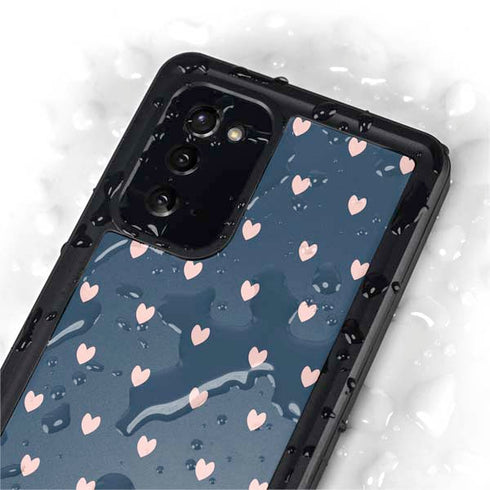 Blue and Pink Hearts Galaxy Note20 5G Waterproof Case