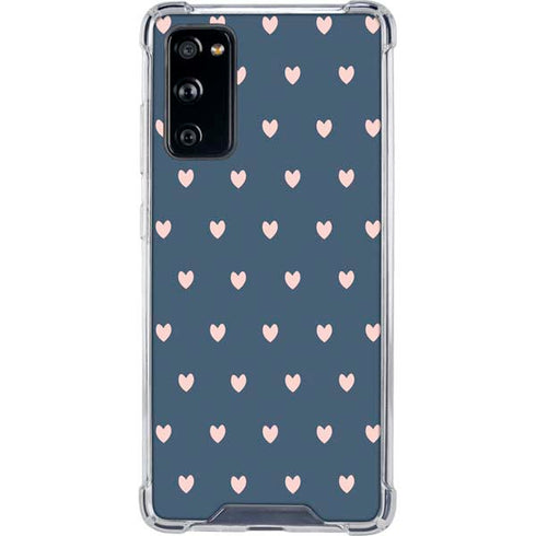 Blue and Pink Hearts Galaxy S20 FE Clear Case
