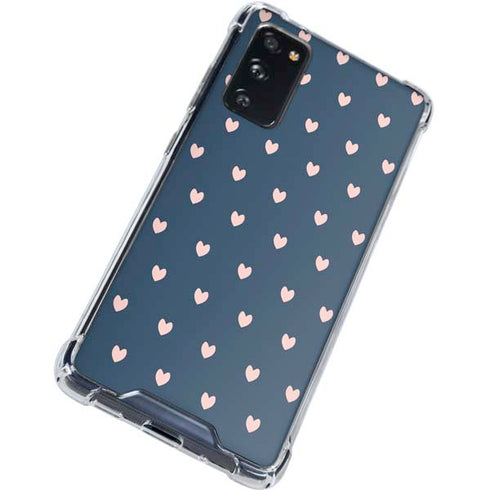 Blue and Pink Hearts Galaxy S20 FE Clear Case