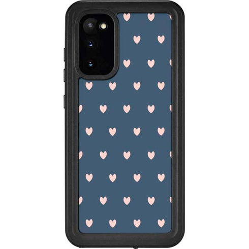 Blue and Pink Hearts Galaxy S20 Waterproof Case