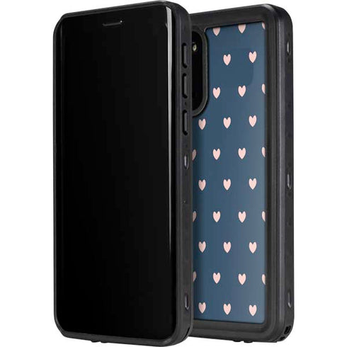 Blue and Pink Hearts Galaxy S20 Waterproof Case
