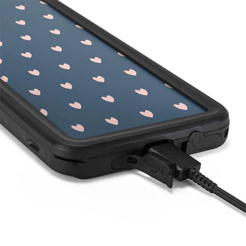 Blue and Pink Hearts Galaxy S20 Waterproof Case