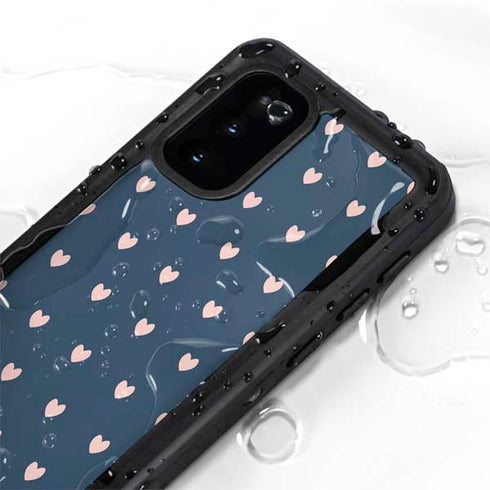 Blue and Pink Hearts Galaxy S20 Waterproof Case