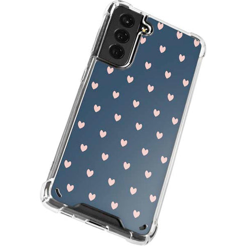 Blue and Pink Hearts Galaxy S21 5G Clear Case