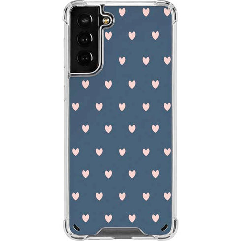 Blue and Pink Hearts Galaxy S21 Plus 5G Clear Case