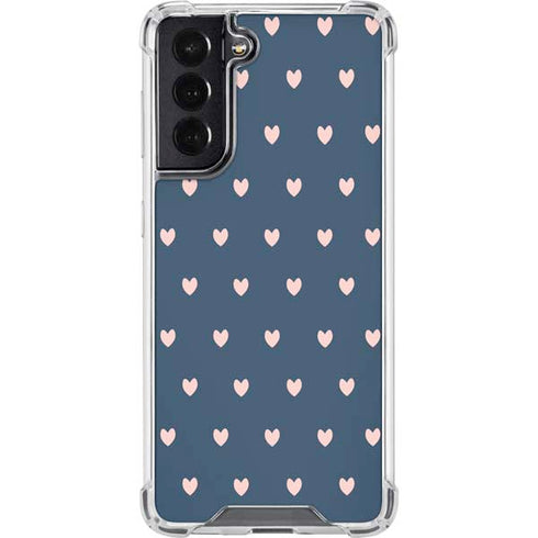Blue and Pink Hearts Galaxy S22 Clear Case
