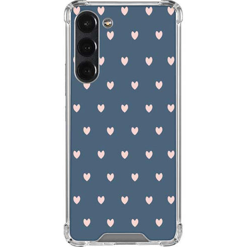 Blue and Pink Hearts Galaxy S23 Plus Clear Case