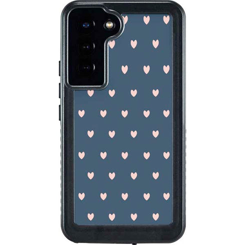 Blue and Pink Hearts Galaxy S23 Plus Waterproof Case