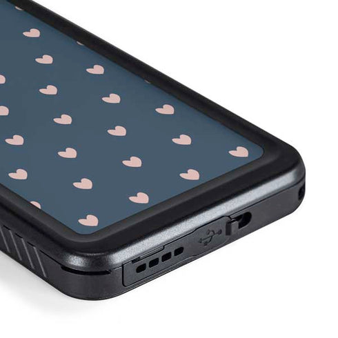 Blue and Pink Hearts Galaxy S23 Waterproof Case