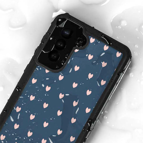 Blue and Pink Hearts Galaxy S23 Waterproof Case