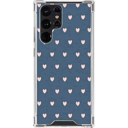 Blue and Pink Hearts Galaxy S24 Ultra Clear Case