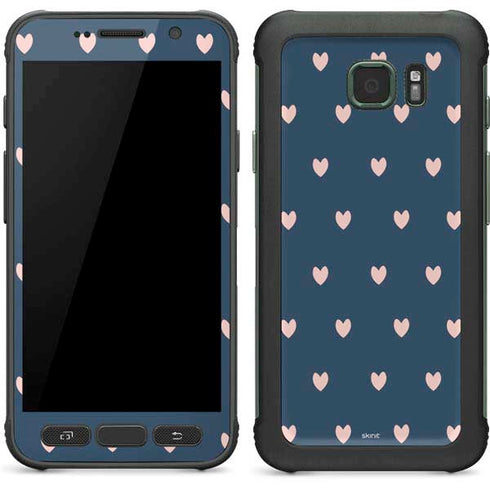 Blue and Pink Hearts Galaxy S7 Active Skin