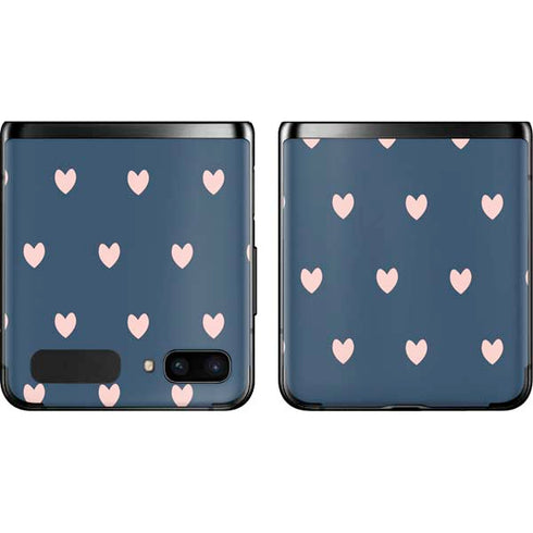 Blue and Pink Hearts Galaxy Z Flip Skin