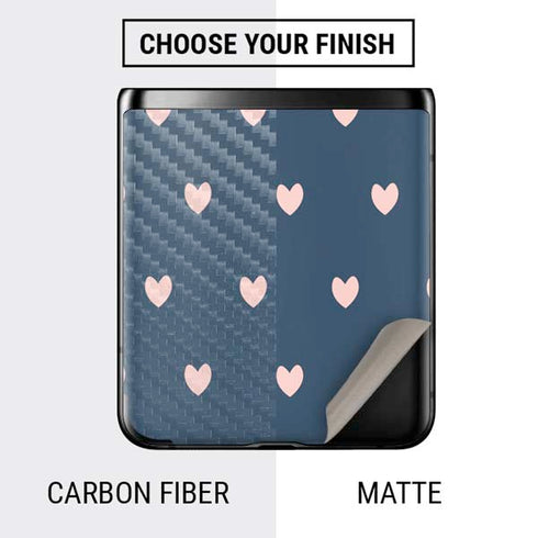 Blue and Pink Hearts Galaxy Z Flip Skin