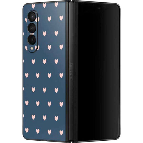 Blue and Pink Hearts Galaxy Z Fold3 5G Skin