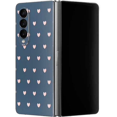 Blue and Pink Hearts Galaxy Z Fold4 5G Skin