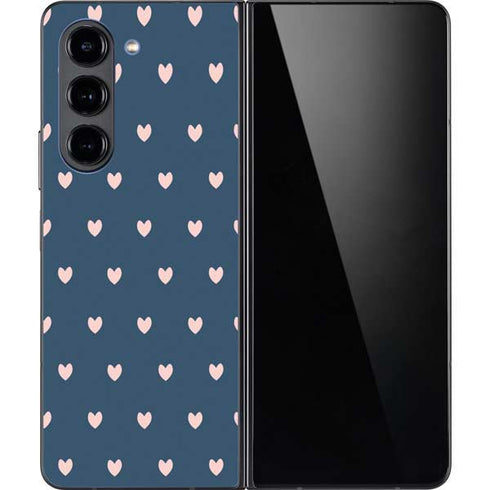 Blue and Pink Hearts Galaxy Z Fold5 5G Skin