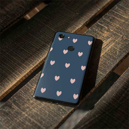 Blue and Pink Hearts Google Pixel 3 Skin