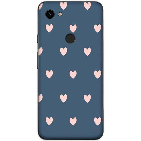 Blue and Pink Hearts Google Pixel 3a XL Skin