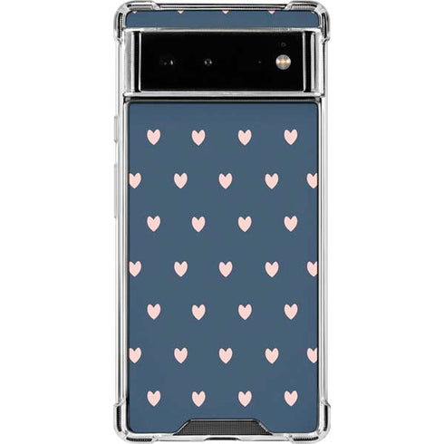 Blue and Pink Hearts Google Pixel 6 Clear Case