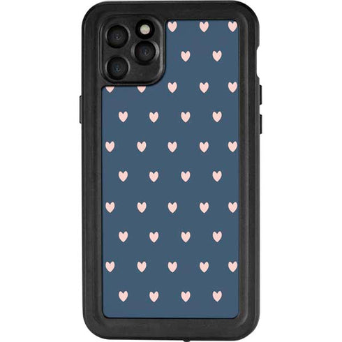 Blue and Pink Hearts iPhone 11 Pro Max Waterproof Case