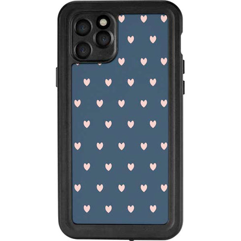 Blue and Pink Hearts iPhone 11 Pro Waterproof Case