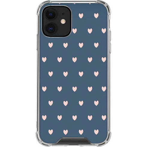 Blue and Pink Hearts iPhone 12 Clear Case