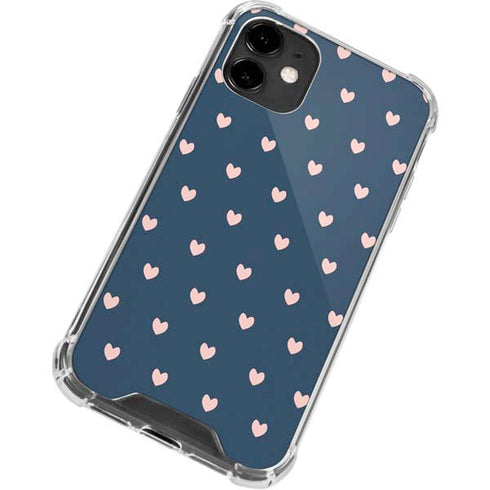 Blue and Pink Hearts iPhone 12 Clear Case