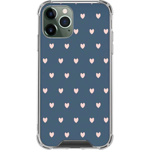 Blue and Pink Hearts iPhone 12 Pro Clear Case