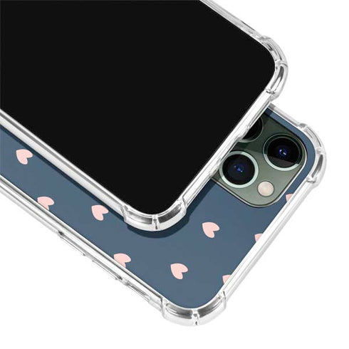 Blue and Pink Hearts iPhone 12 Pro Clear Case