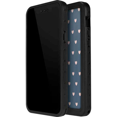 Blue and Pink Hearts iPhone 12 Pro Waterproof Case