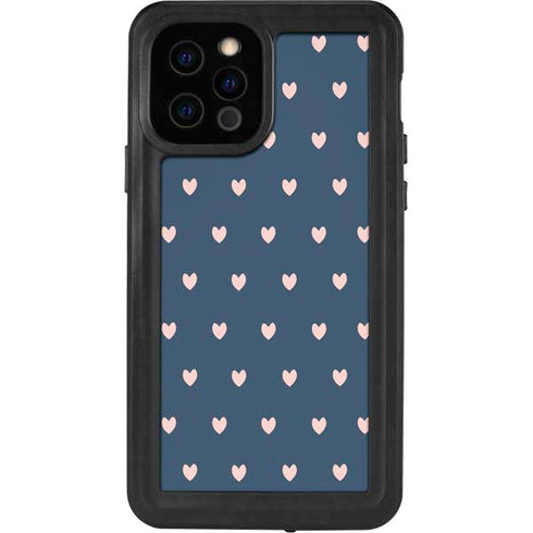 Blue and Pink Hearts iPhone 12 Pro Waterproof Case