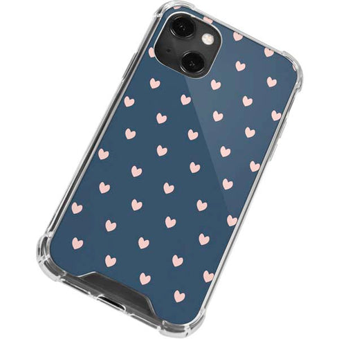Blue and Pink Hearts iPhone 13 Mini Clear Case