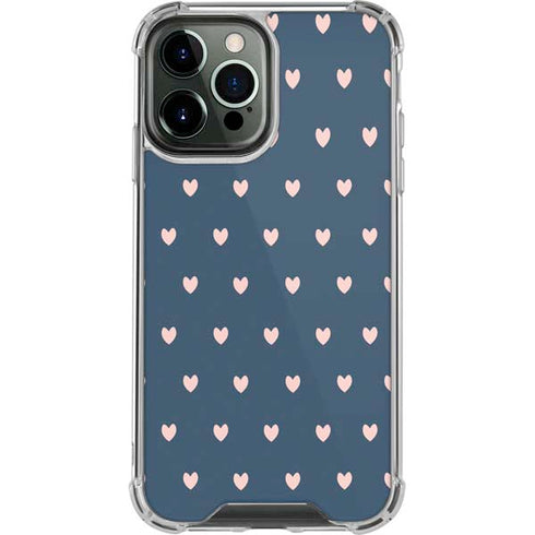 Blue and Pink Hearts iPhone 13 Pro Max Clear Case