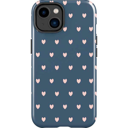 Blue and Pink Hearts iPhone 14 Plus Impact Case