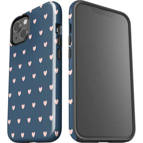 Blue and Pink Hearts iPhone 15 Plus Impact Case