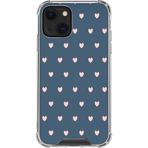 Blue and Pink Hearts iPhone 14 Plus Clear Case