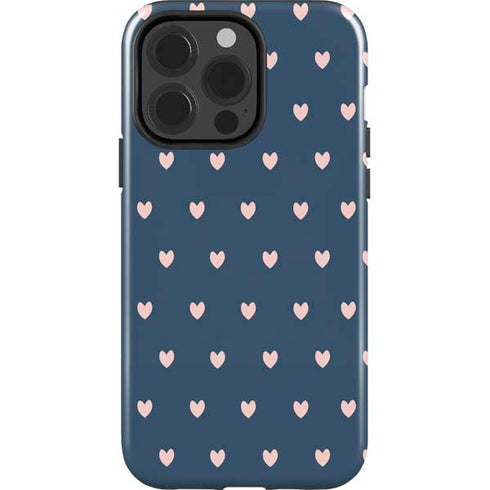 Blue and Pink Hearts iPhone 15 Pro Impact Case