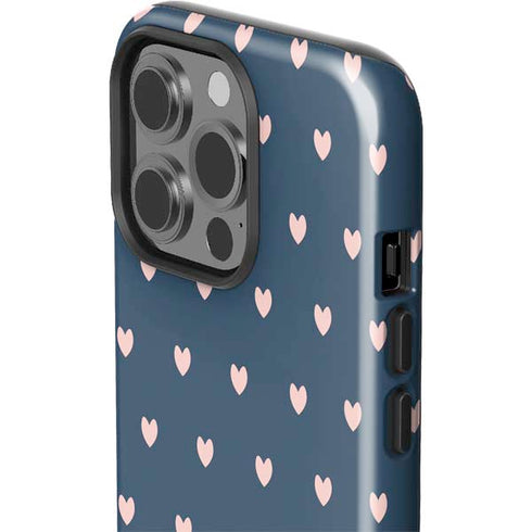 Blue and Pink Hearts iPhone 15 Pro Impact Case