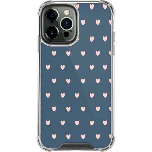 Blue and Pink Hearts iPhone 15 Pro Max Clear Case