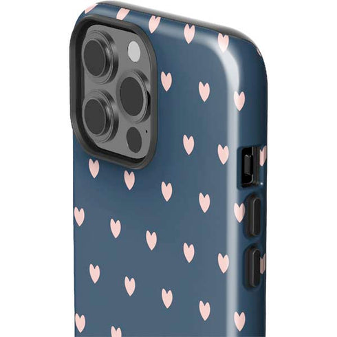 Blue and Pink Hearts iPhone 15 Pro Max Impact Case