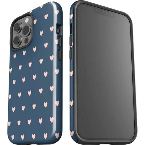 Blue and Pink Hearts iPhone 15 Pro Max Impact Case