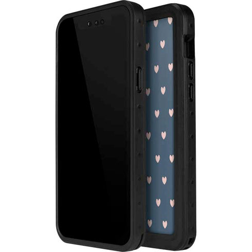 Blue and Pink Hearts iPhone 14 Pro Max Waterproof Case
