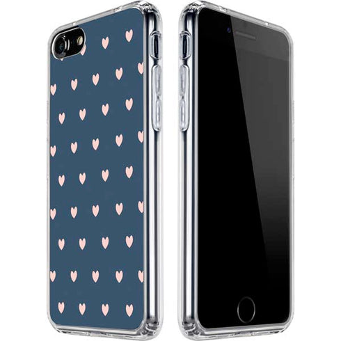 Blue and Pink Hearts iPhone SE (2nd & 3rd Gen) Clear Case