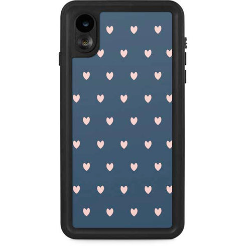 Blue and Pink Hearts iPhone XR Waterproof Case