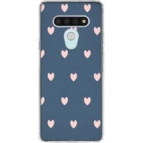 Blue and Pink Hearts LG Stylo 6 Clear Case