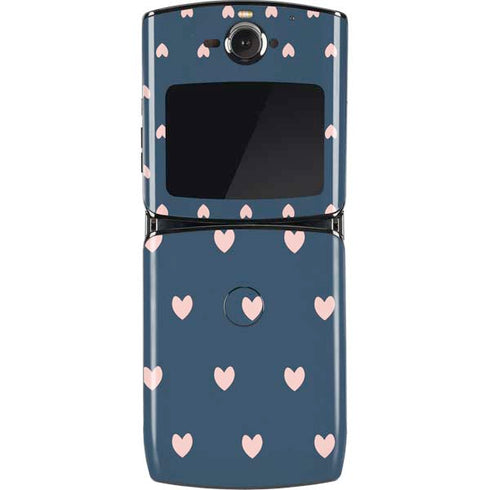 Blue and Pink Hearts Motorola RAZR Skin