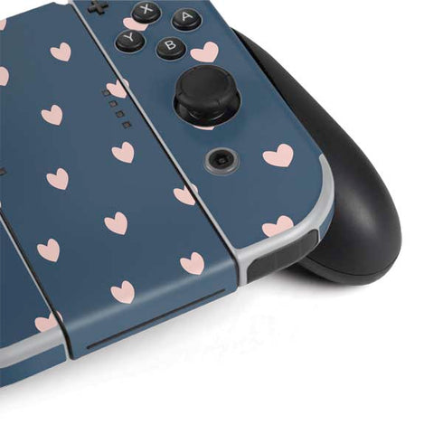 Blue and Pink Hearts Nintendo Switch OLED (2021) Skin